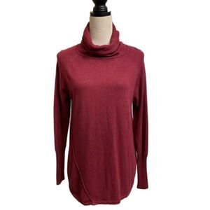 Lilla P Red Turtleneck Sweater with Angora/Cashmere & Cotton (Medium)
